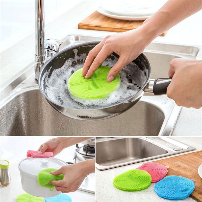 Miếng rửa chén bằng silicone tiện dụng cho nhà bếp