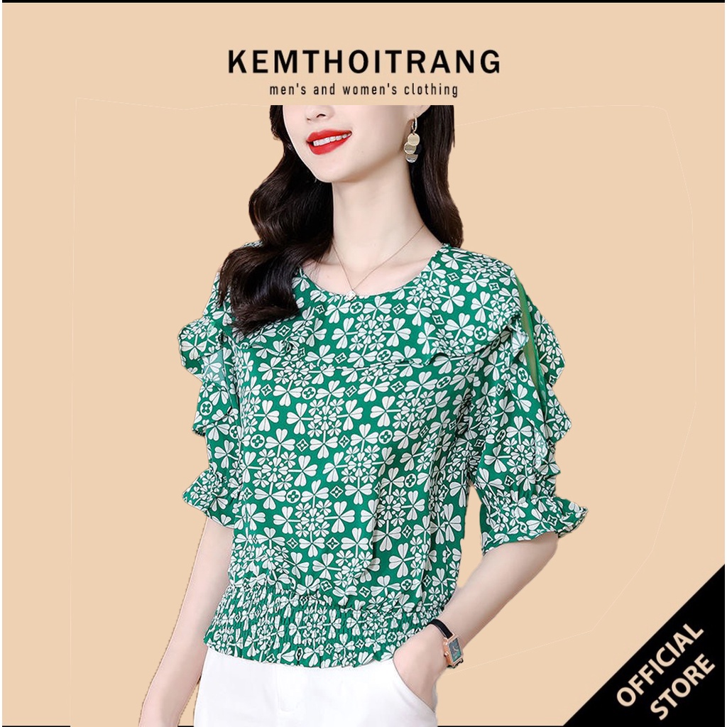 ÁO kiểu nữ bánh bèo bo eo tay bồng nhẹ tiểu thư phong cách Hàn Quốc áo sơ mi nữ đẹp