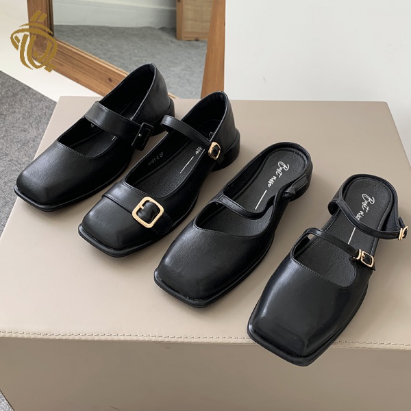 Giày Oxford nữ gót thấp thời trang Hàn Quốc màu đen