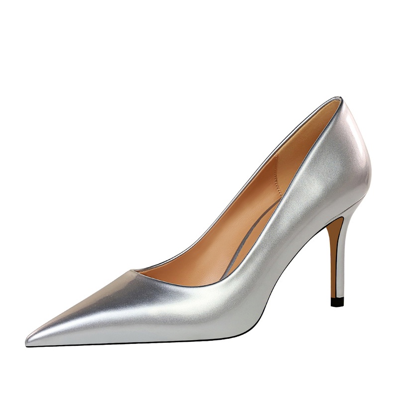 Giày cao gót BIGTREE 272-2 8.5cm mũi nhọn bề mặt da bóng quyến rũ thời trang cho nữ