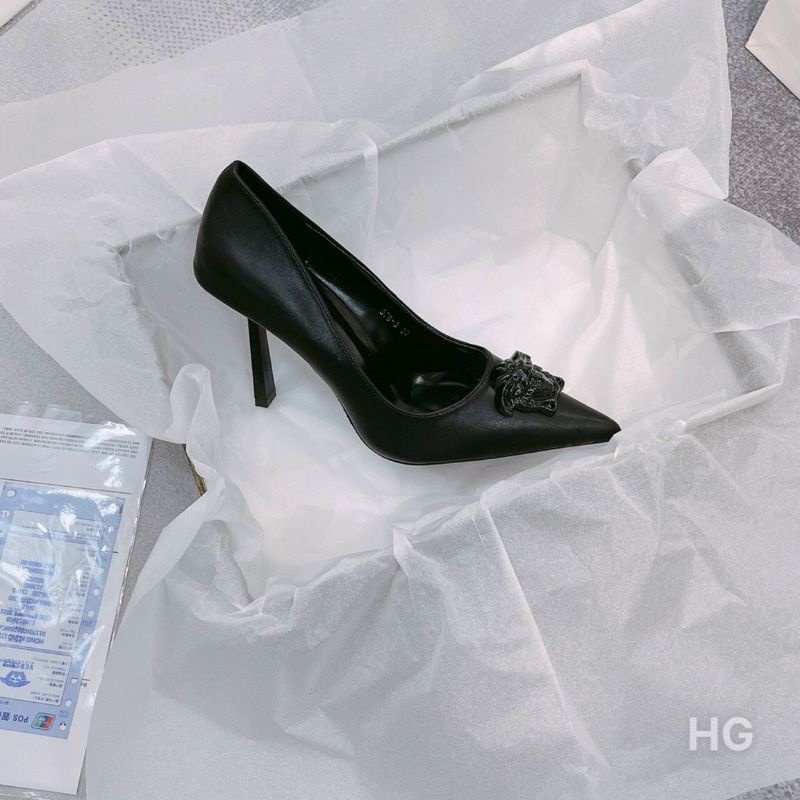 H(ẢNH THẬT) Giày Cao Gót 10p Ver Logo Sang Chảnh Da Mềm Êm Fullbox Bill Túi Hãng Cao Cấp