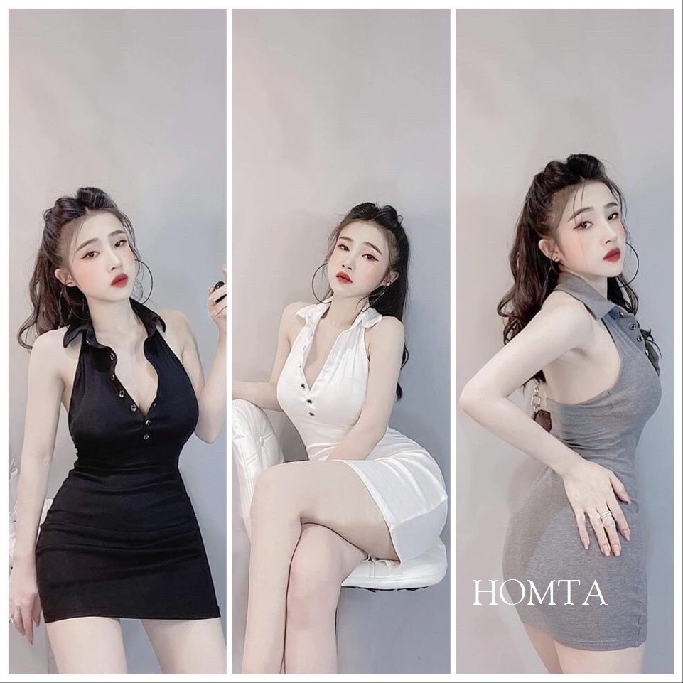 Đầm Body Hở Lưng Cổ Bẻ Borip | BigBuy360 - bigbuy360.vn