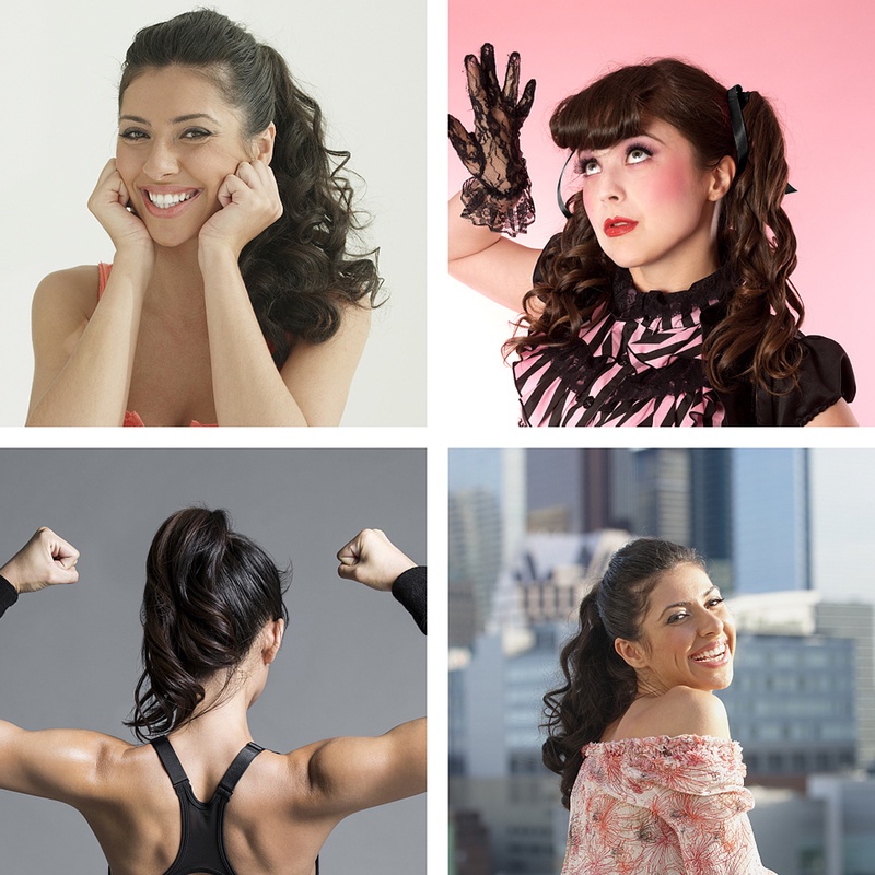 Tóc Giả Uốn Gợn Sóng Tự Nhiên 3 Màu Thời Trang
