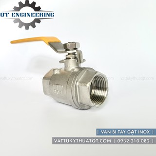 Van Bi Inox 304 (Tay Gạt Nối Ren ) | DN50 (Phi 60mm) [VATTUKYTHUATQT.COM]
