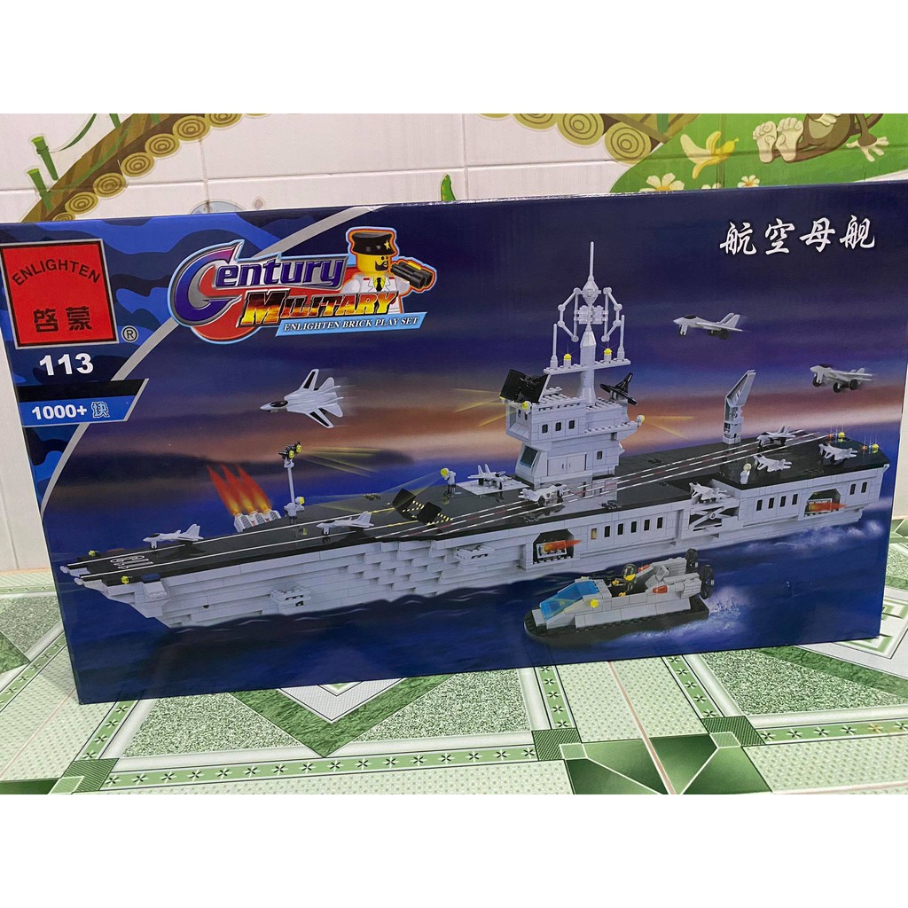 Lego- Tàu Chiến Hạm Sân Bay CENTURY MILITARY 1000 Mảnh Ghép