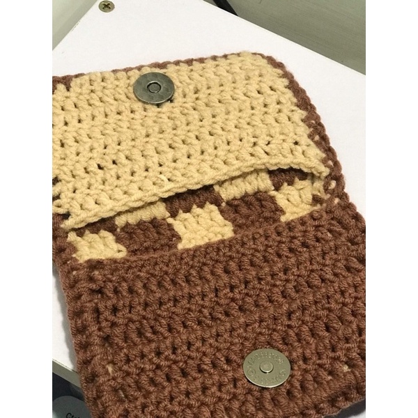 VÍ CẦM TAY CARO. Ví len handmade