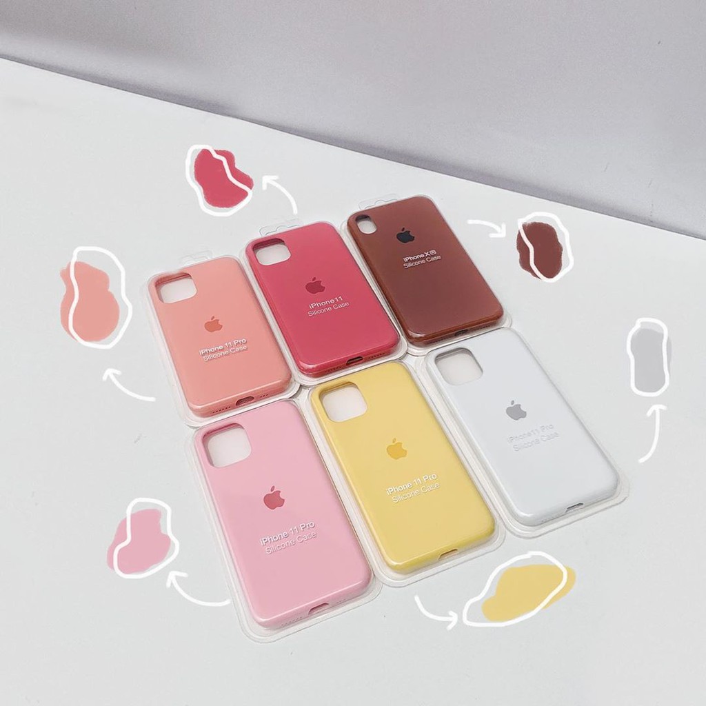 FULL VIỀN Ốp Chống Bẩn Màu Hồng, Cam sữa Iphone 11 11PRO MAX 8PLUS 7PLUS X XSMAX - Basic Case