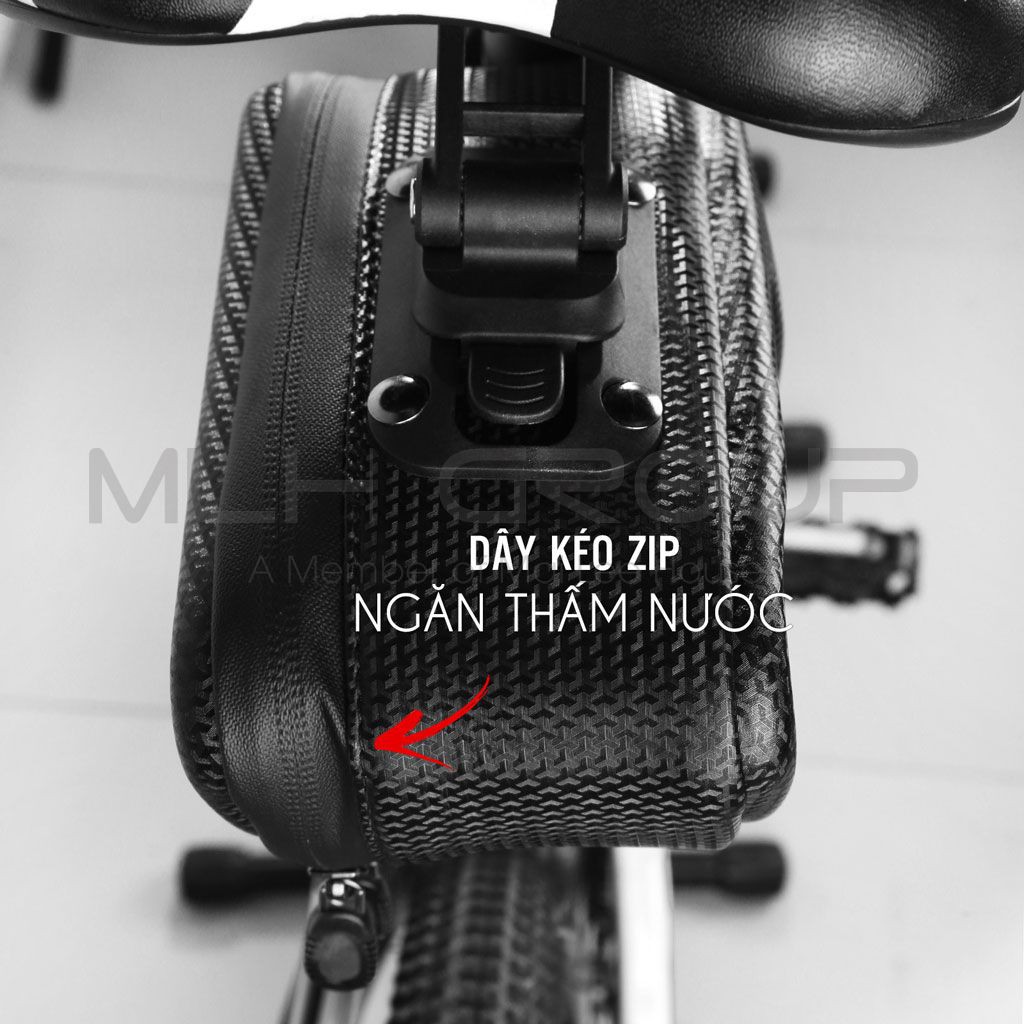 Túi Gắn Dưới Yên Xe Đạp Leo Núi Form Cứng Chất Liệu EVA Vân Carbon Cứng Cáp Chống Nước Sức Chứa Lớn MLH