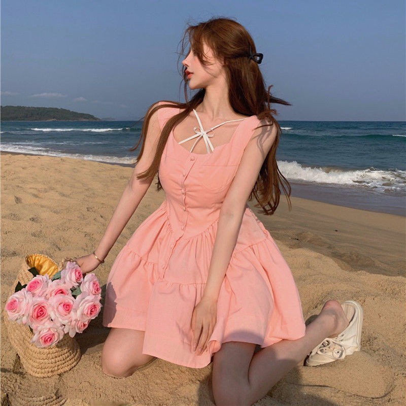 Đầm Không Tay Ôm Eo Mùa Hè Ngọt Ngào Mới 2021 | BigBuy360 - bigbuy360.vn