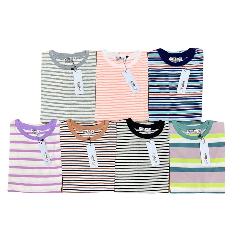 Áo thun sọc ngang whoau xuất Hàn