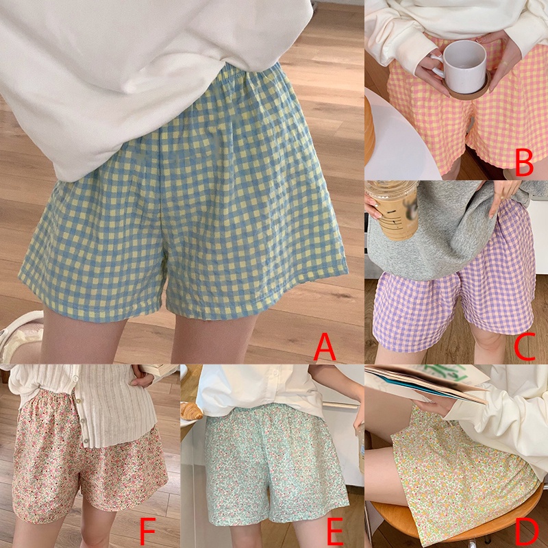 Quần Short Hoa Ống Rộng Lưng Cao Thời Trang Hàn Quốc Cho Nữ