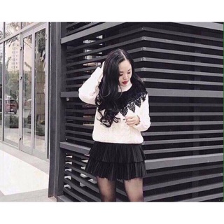 Chân váy xếp ly tầng