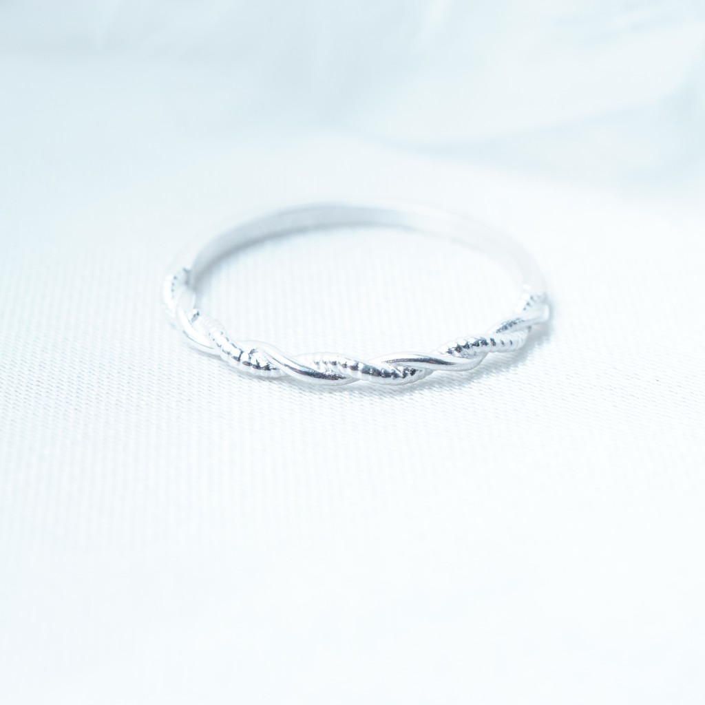 QMJ Nhẫn bạc 925 xoắn đơn giản cao cấp phụ kiện thời trang nữ Q436