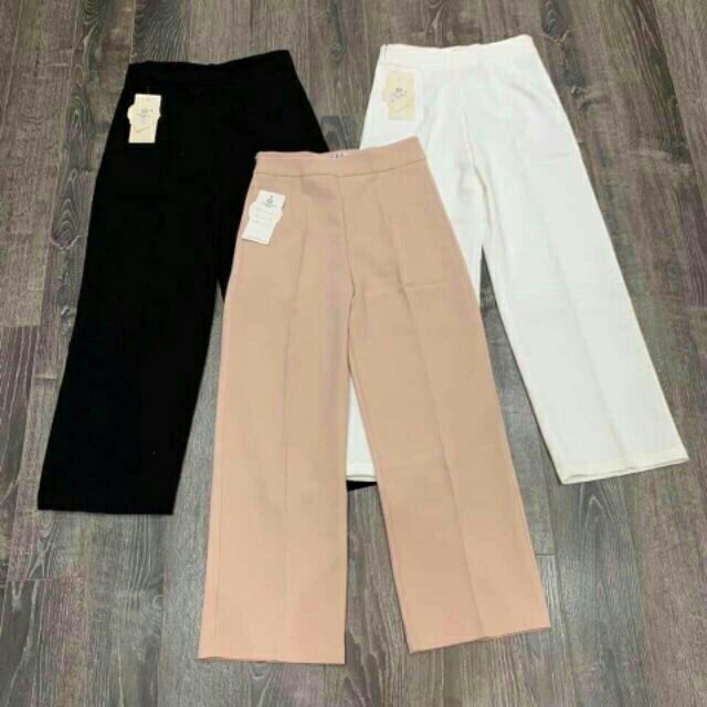 Quần ống suông khóa sườn cạp cao | BigBuy360 - bigbuy360.vn