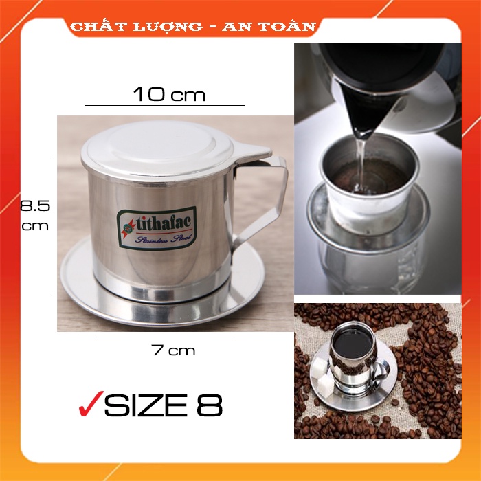 ⭕Giadụngchínhhãng⭕ PHIN INOX pha cà phê coffee sáng bóng bền bỉ đẹp chính hãng Tithafac