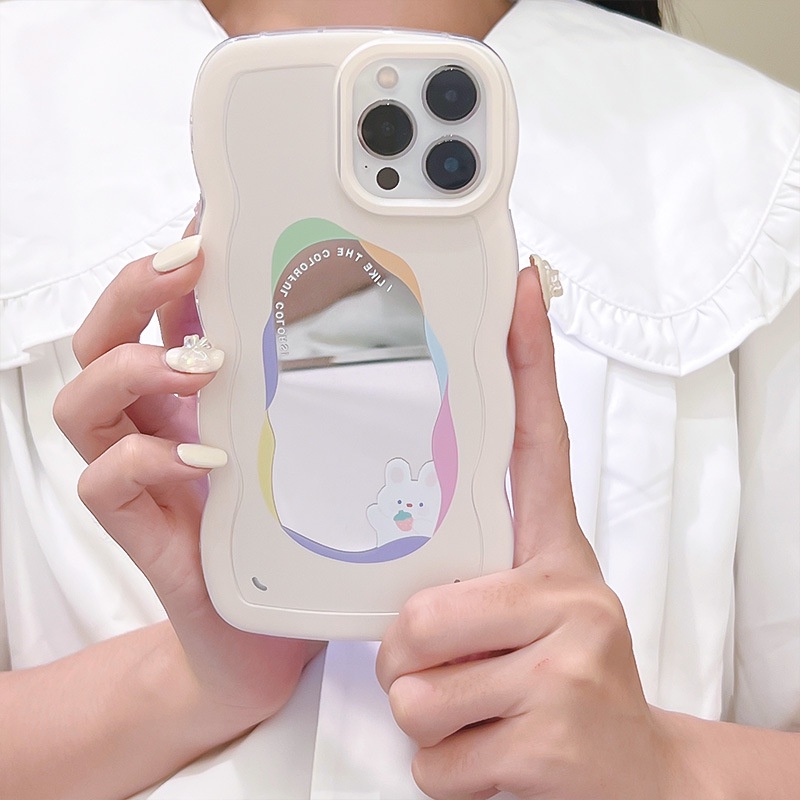 Ốp lưng iphone ốp Điện Thoạii silicone Mặt Gương Họa Tiết Hoạt Hình Cho iPhone 14 13 12 11 promax XS XR xsmax se2020 6 7 8plus