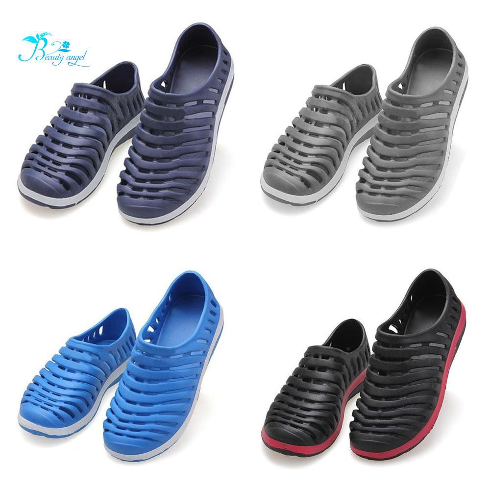 Men Summer Hollow Sport Sneakers Flat Loafer Beach Rubber Sandal Slipper Shoes gray 43