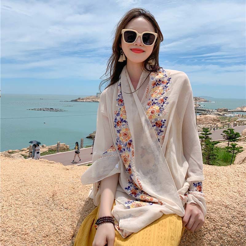 Khăn quàng cổ chống nắng thời trang đi biển mùa hè cho nữ