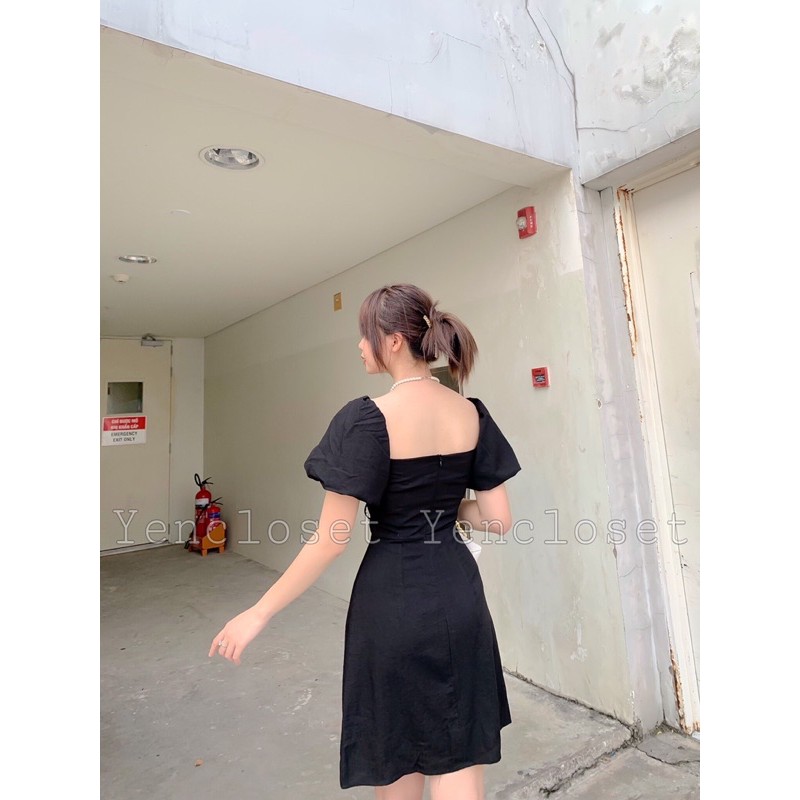 Hình chính chủ - Đầm rút ngực tay phồng