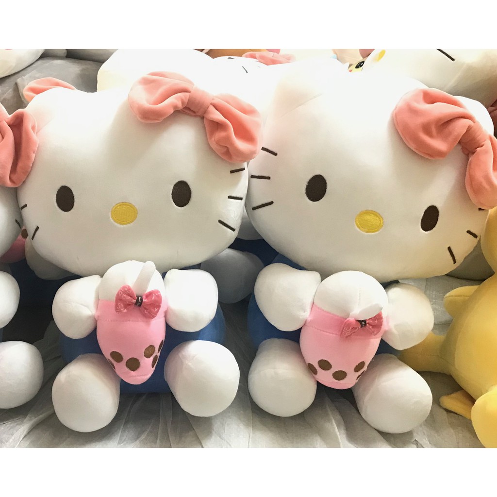 Gấu bông hello kitty trà sữa con mèo bông trắng dễ thương