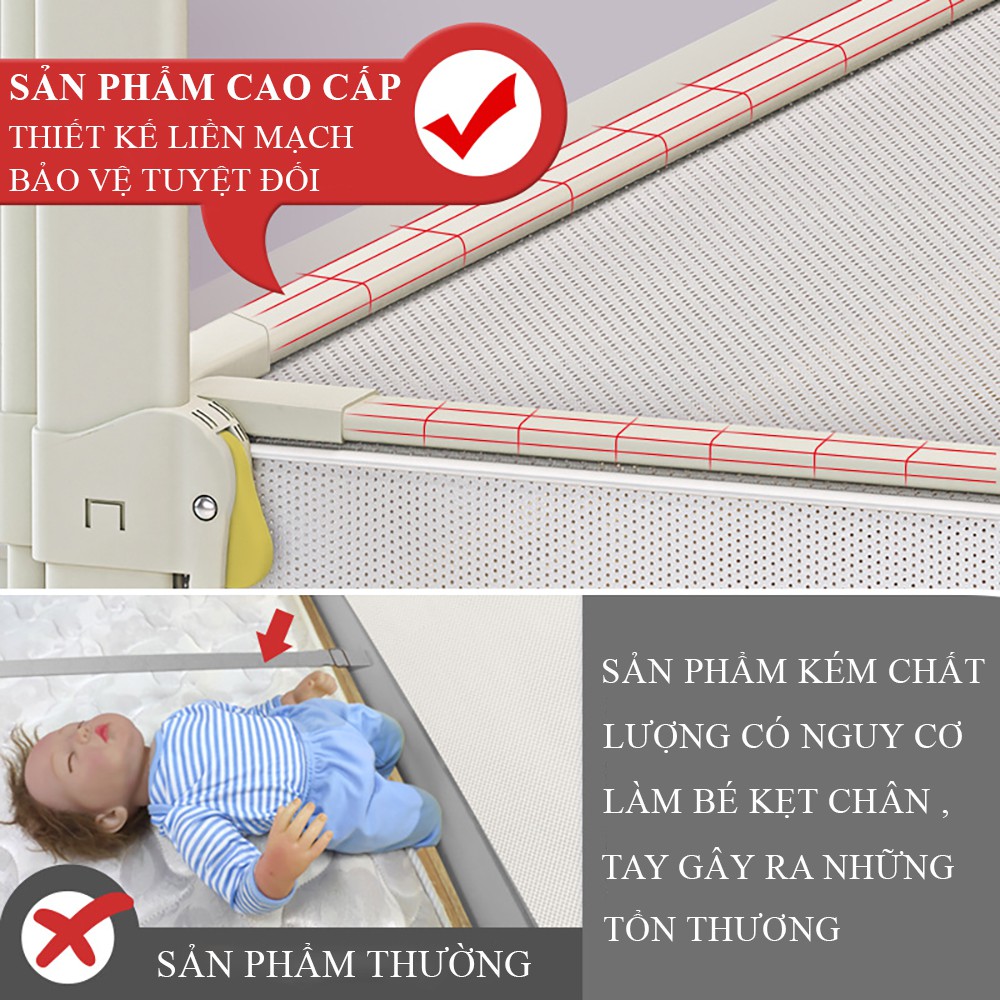 Thanh chắn giường an toàn cho bé, thanh chắn giường cao cấp, bảo vệ bé, mẹ yên tâm