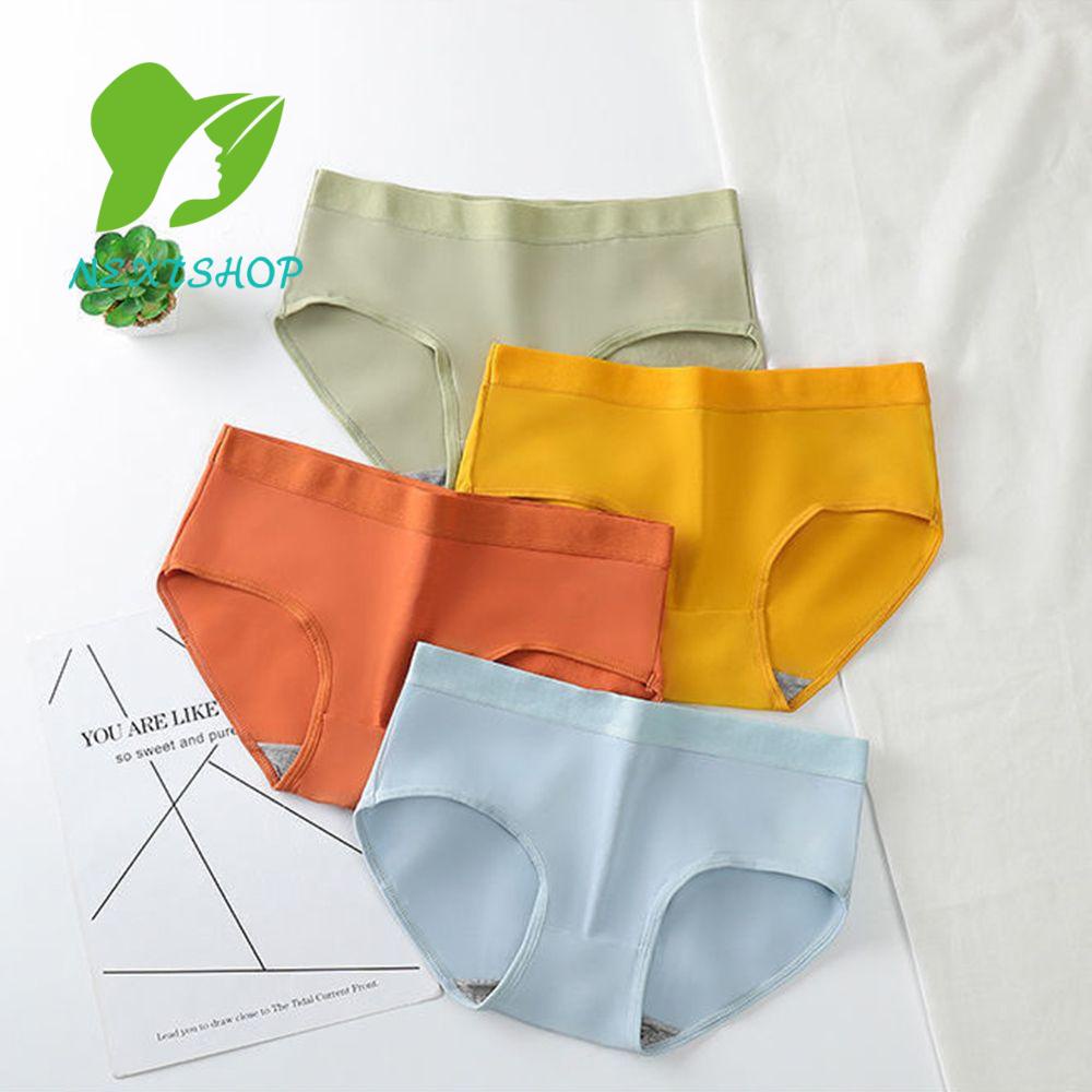 Quần lót Cotton lưng cao thoáng khí nhiều màu dễ thương cho nữ