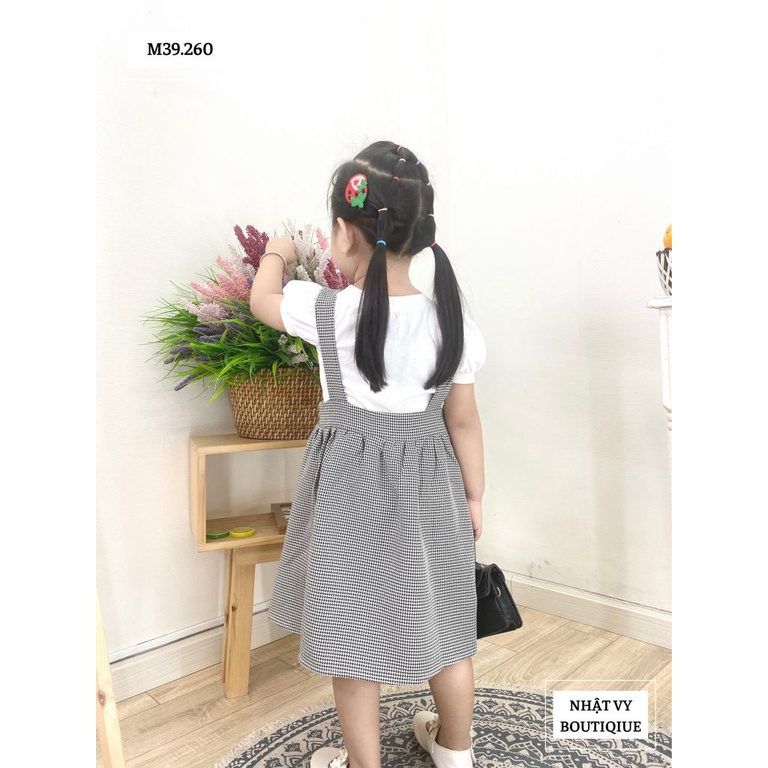 Áo Bé Gái NHẬT VY Tay Phồng Trơn Chất Thun Màu Trắng  - D2339