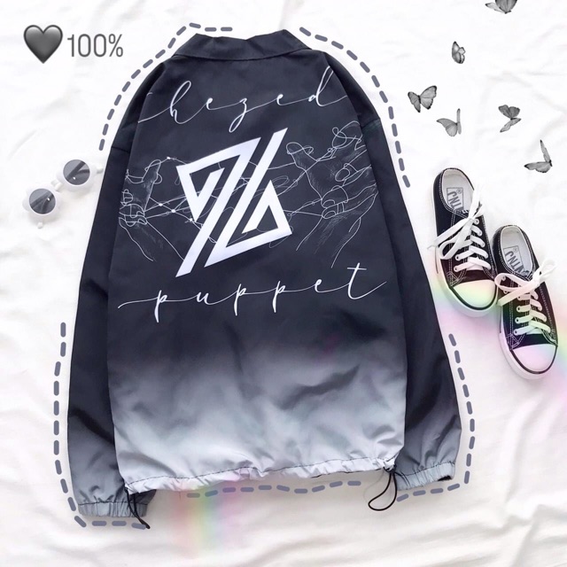 Áo Jacket Dù 3D Nút Bấm The Zed Cool Ngầu Dây Rút Ảnh Thật