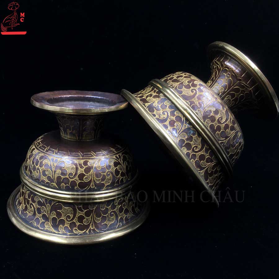 CHÉN CÚNG CÓ CHÂN ĐỒNG NEPAL 5&quot; - GIỮA VIỀN VÀNG