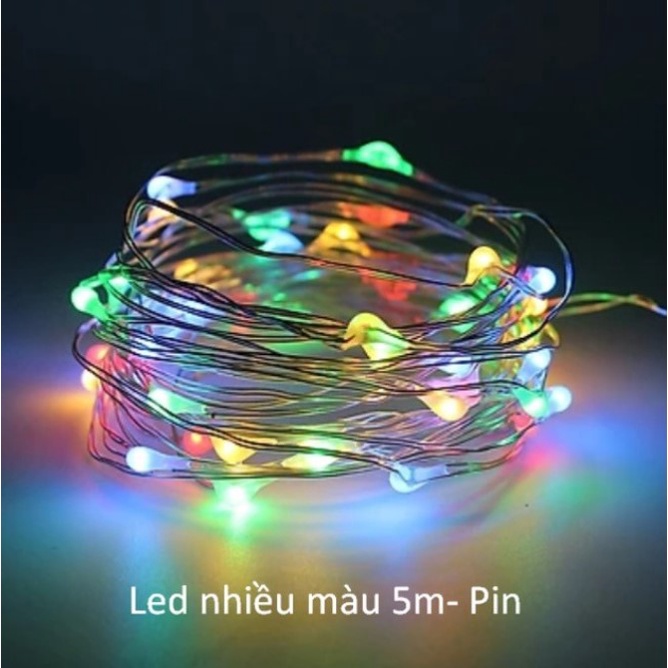 Dây đèn Led fairylight, dây đèn đom đóm 3m-5m dùng pin trang trí sinh nhật, happy birthday, Noel, phòng ngủ