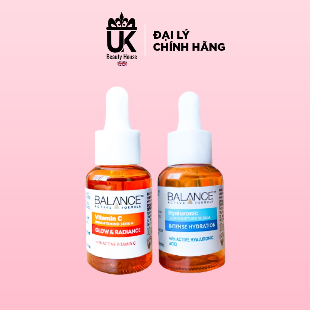 Combo serum dưỡng sáng da, cấp ẩm Balance Vitamin C + Hyaluronic (2x30ml)