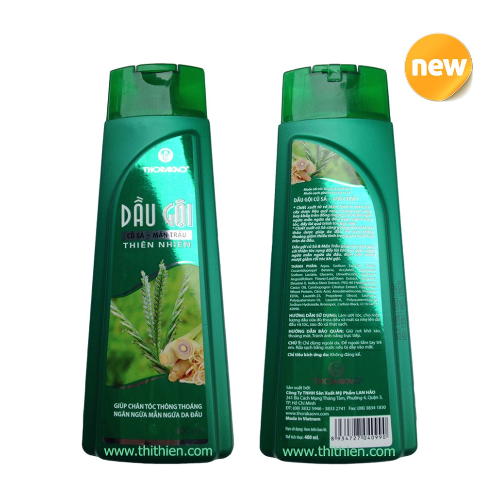 Dầu gội củ sả, mần trầu Thorakao 400ml | BigBuy360 - bigbuy360.vn