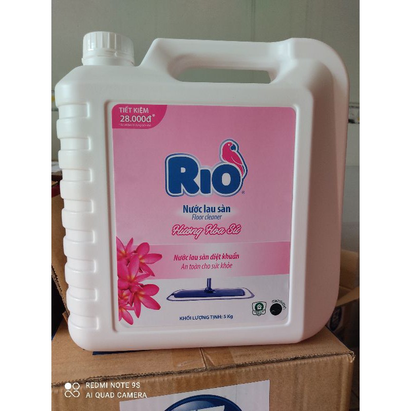 Nước lau sàn RIO 5kg hương hoa sứ. thumbnail