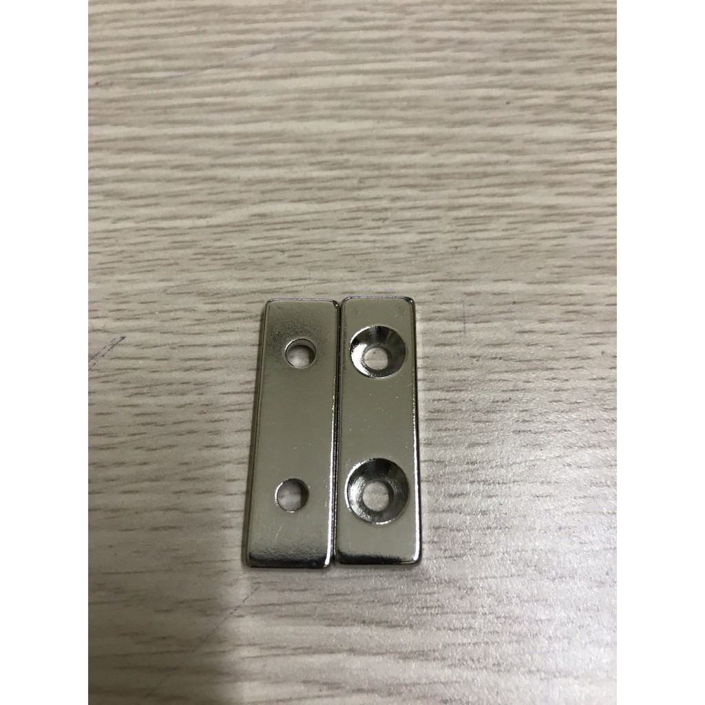 Nam châm trắng chữ nhật 2 lỗ 40×10×5mm | BigBuy360 - bigbuy360.vn