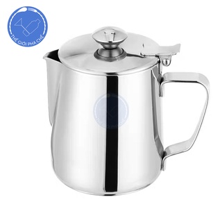 Ca đánh sữa inox có nắp dung tích 1l & 2l