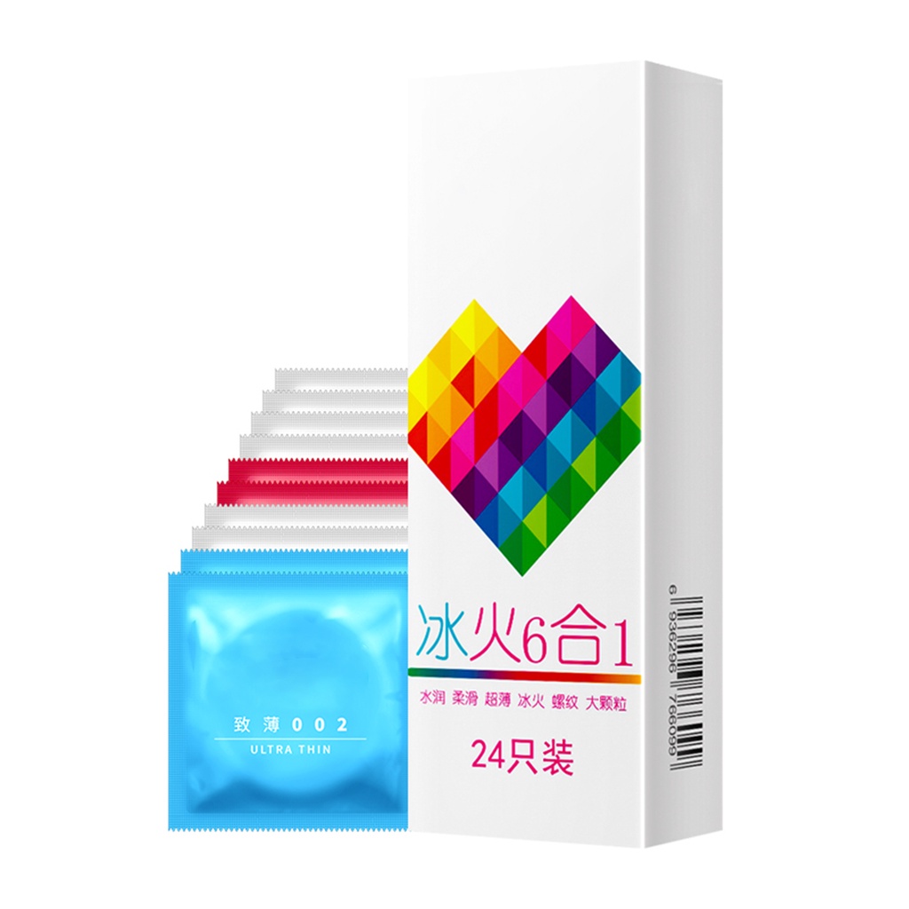 Set 24 Bao Cao Su Chất Liệu Nhũ Tương Chiết Xuất Trái Cây Tự Nhiên Siêu Mỏng
