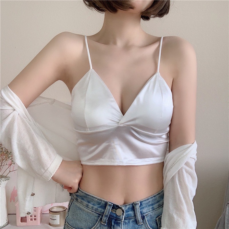 Áo Bra Lụa Phi Bóng 8 Nấc Cài Siêu Hot Hàng Loại 1