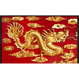 Tranh dán tường vải lụa 3D rồng bay