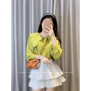 [GT001] Áo Sơmi Cổ Bèo Xếp Ly
