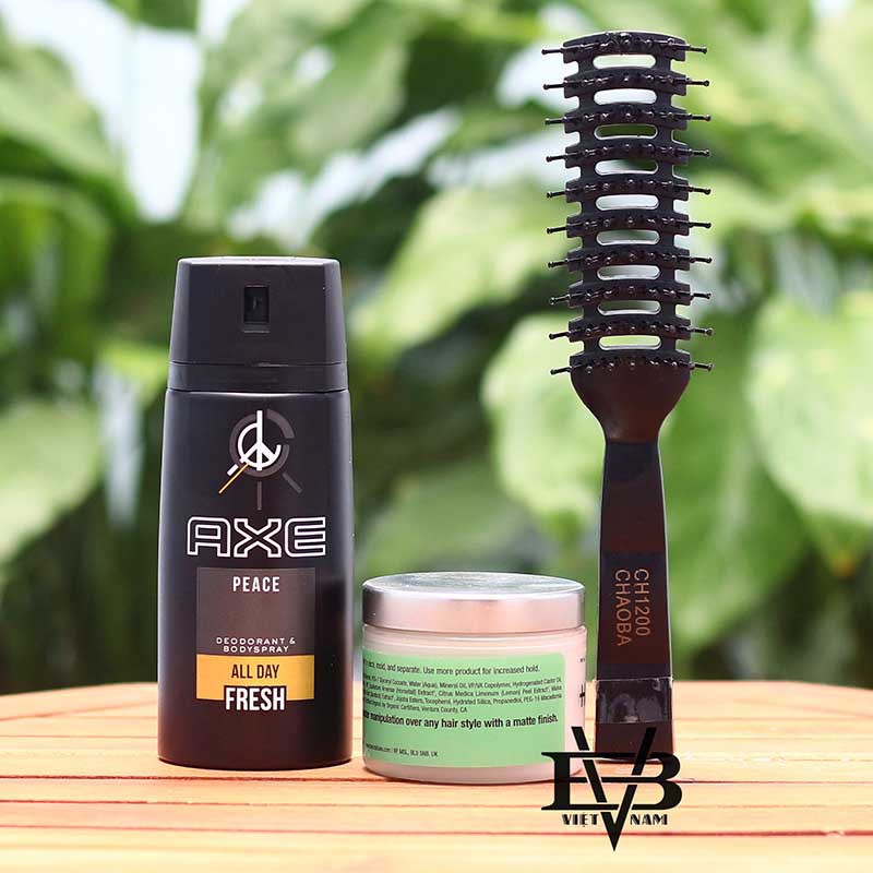 [COMBO + TẶNG] sản phẩm sáp vuốt tóc nam Hanz De Fuko Claymation + Xịt khử mùi AXE 150ml - Tặng kèm lược tạo kiểu Chaoba