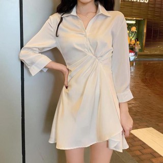 Váy nữ trắng chất liệu lụa trơn - Sangvuive212