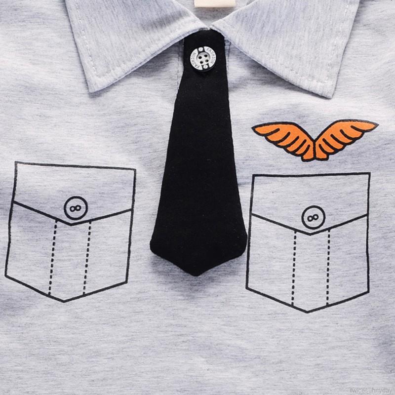 Set áo thun phối cà vạt + quần short cho bé trai