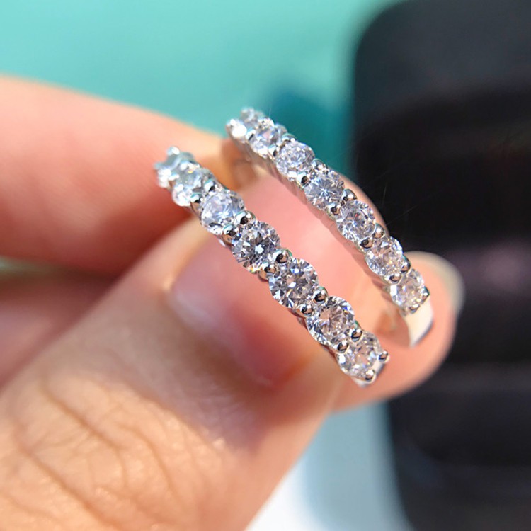 Nhẫn nữ mạ vàng 18k đính đá zircon phong cách hàn quốc tự điều chỉnh