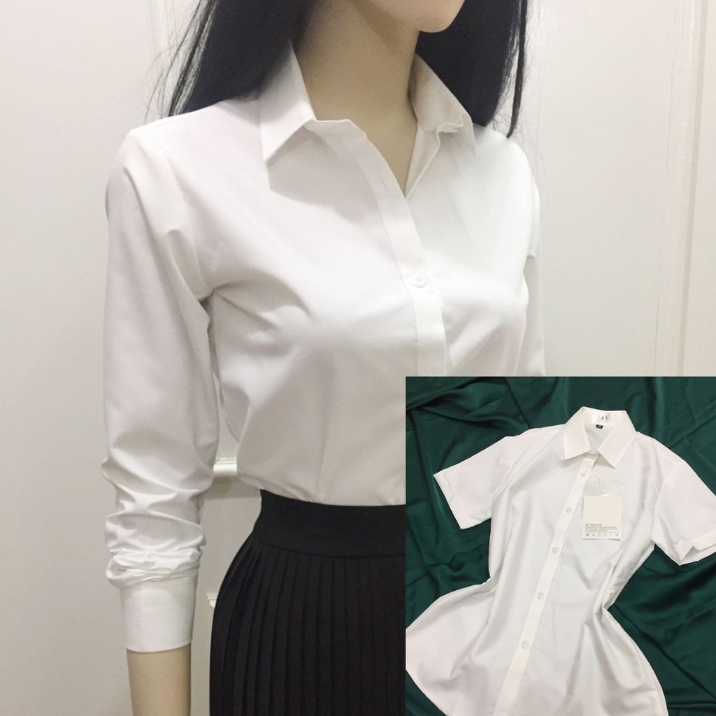 Áo Sơ Mi Trắng Nữ 💖𝑭𝒓𝒆𝒆𝒔𝒉𝒊𝒑💖 Áo trắng nữ dài tay -ngắn tay | BigBuy360 - bigbuy360.vn