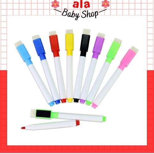 Bút dạ viết bảng nhiều màu, có đầu xóa cho bé (Ala: 01)