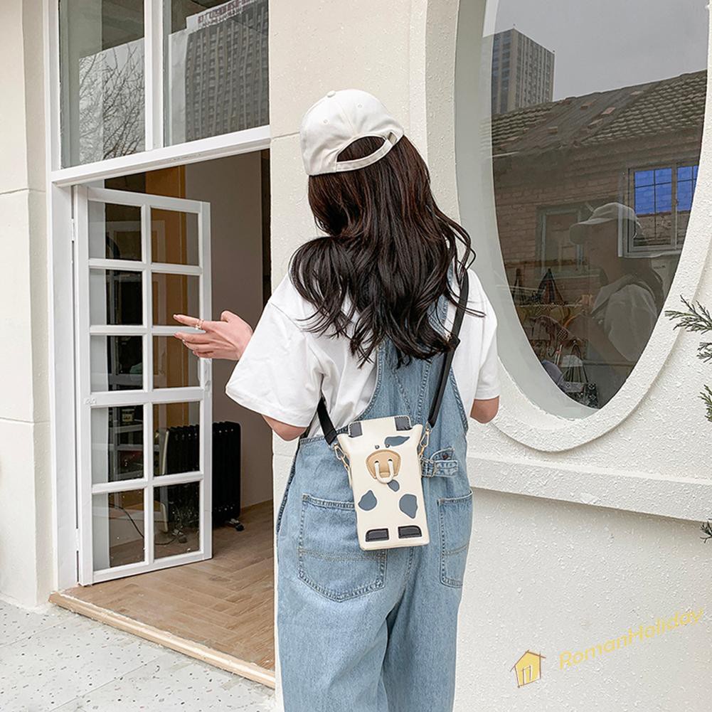 【On Sale】Fashion Women Milk Print PU Shoulder Crossbody Bag Casual Small Handbag