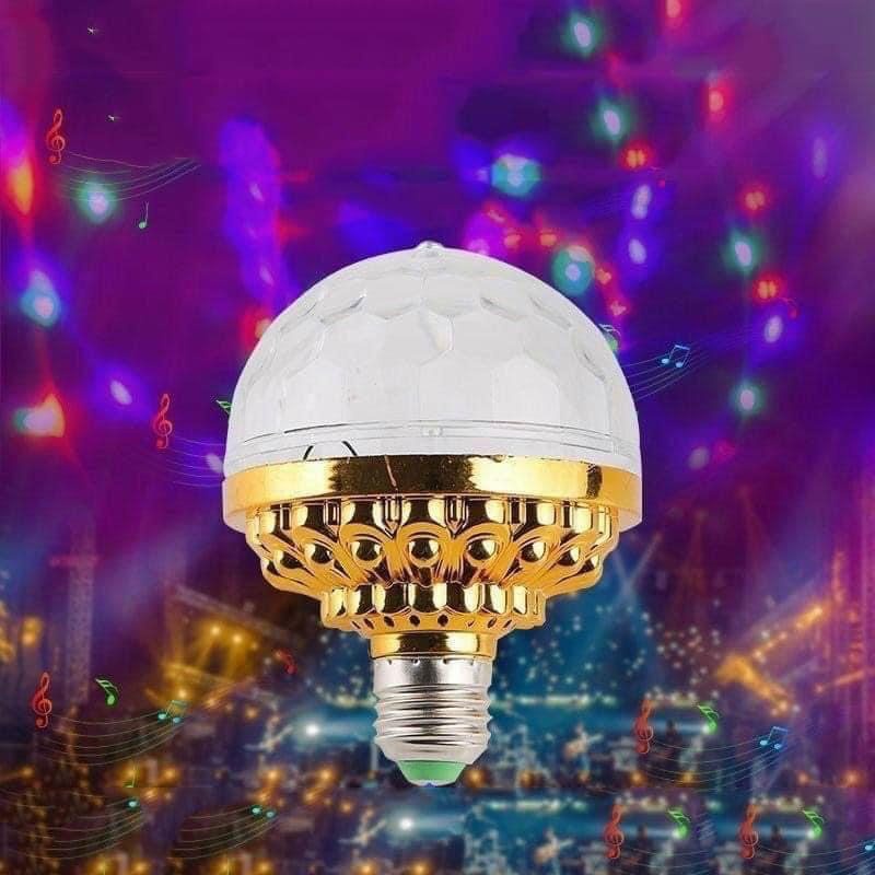 Đèn Led Vũ Trường (Trụ Vàng D2) 7 màu xoay 360 độ trang trí nhà cửa lễ tết tiện dụng