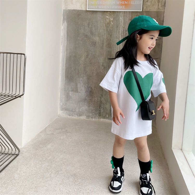 Đầm Thun Cotton Tay Ngắn Cổ Tròn Thoải Mái Dễ Phối Đồ Phong Cách Hàn Quốc Thời Trang Mùa Hè Cho Bé Gái