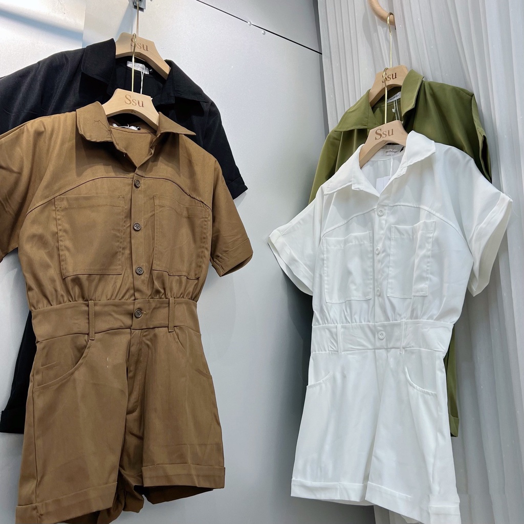 Đầm Sơ Mi Nữ Liền Quần Gập Gấu Kiểu Dáng Jump Cá Tính