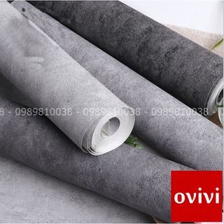 Giấy dán tường Bê Tông Xi Măng loại siêu dày không sẵn keo dán phòng ngủ quán cắt tóc, làm phông nền đẹp